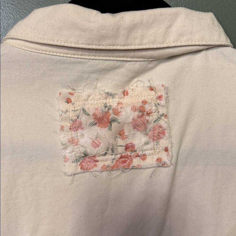 POL Cream Patchwork Button-Front Jean Jacket NWT - image 7